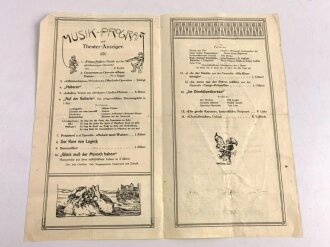 Theater Programm, Offizierkorps 20. Inf.-Regts. Prinz Franz "Salvator Frühschoppen", Städt. Theatersaal Lindau 1914