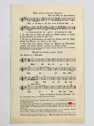 Liederblatt der Hitler-Jugend "Ihr Leut, steht auf!" Nr. 81