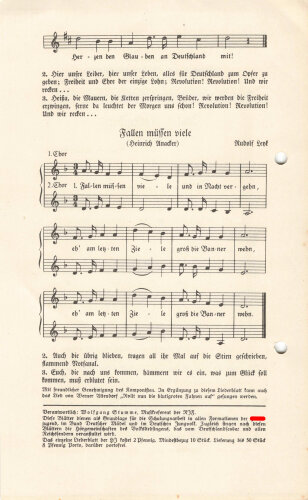 Liederblatt der Hitlerjugend, Liederfolge Nr. 50, gelocht