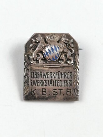 Tragbares Abzeichen "Oberwerkführer im Werkstättedienst K.B. St.B." Höhe 24mm
