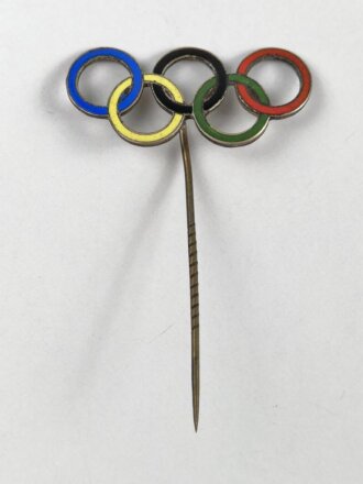 Olympiade 1936, Olympische Ringe als Anstechnadel, Breite 31mm