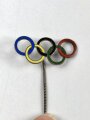 Olympiade 1936, Olympische Ringe als Anstechnadel, Breite 31mm