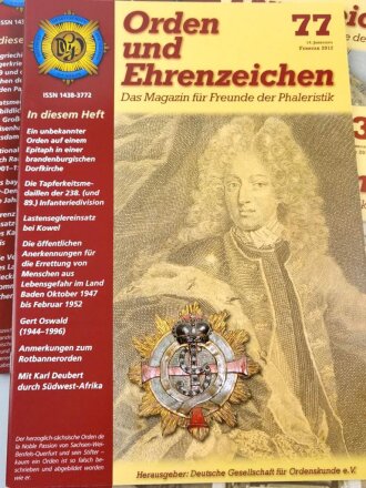 "Orden und Ehrenzeichen, Das Magazin für Sammler und Forscher" Ausgabe 70-79, minimal gebraucht