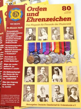 "Orden und Ehrenzeichen, Das Magazin für Sammler und Forscher" Ausgabe 80-89, minimal gebraucht