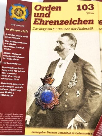 "Orden und Ehrenzeichen, Das Magazin für Sammler und Forscher" Ausgabe 100-109, minimal gebraucht