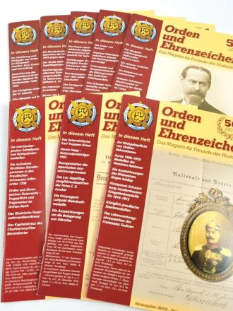 "Orden und Ehrenzeichen, Das Magazin für Sammler und Forscher" Ausgabe 50-57, minimal gebraucht