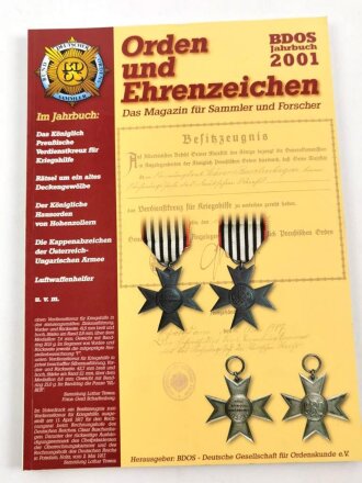 "Orden und Ehrenzeichen, Das Magazin für Sammler und Forscher" Jahrbuch 2001, minimal gebraucht