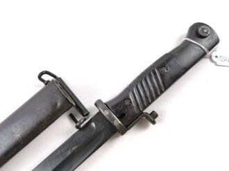 Norwegen, Seitengewehr Modell  84/98 der Wehrmacht aptiert für Modell 1957 Selbstladegewehr mit Tragehaken für ein U.S. Lochkoppel