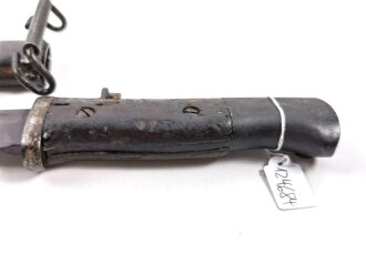 Norwegen, Seitengewehr Modell  84/98 der Wehrmacht aptiert für Modell 1957 Selbstladegewehr mit Tragehaken für ein U.S. Lochkoppel