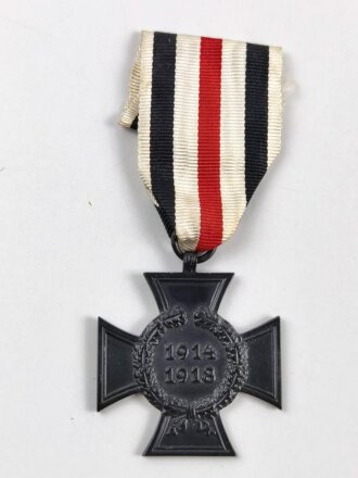 Ehrenkreuz für die Witwen und Eltern gefallener Kriegsteilnehmer (Hinterbliebene) mit Band und Hersteller R.V. 6 Pforzheim