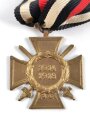 Ehrenkreuz für Frontkämpfer, Hersteller L.NBG. mit Verleihungsurkunde aus Hamburg, Urkunde gefaltet