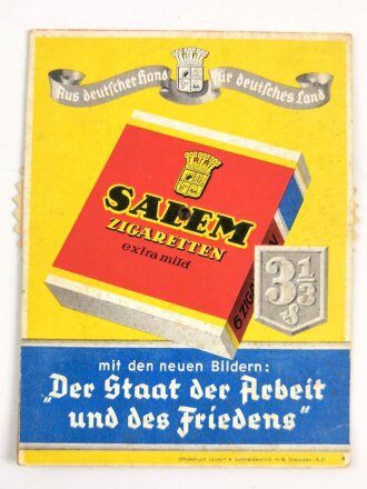 "Dienstgrade und Landesfarben der SA" Werbetafel von Salem Zigaretten