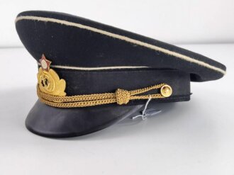 Russland, Kalter Krieg, Sowjetunion, Schirmmütze für einen Offizier der Marine, gebraucht, Kopfgrösse 58
