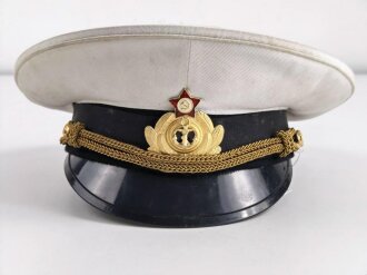 Russland, Kalter Krieg, Sowjetunion, Schirmmütze für einen Offizier der Marine, gebraucht, Kopfgrösse 56