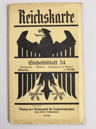 Reichskarte, Einheitsblatt 54, Arnswalde - Schloppe -...