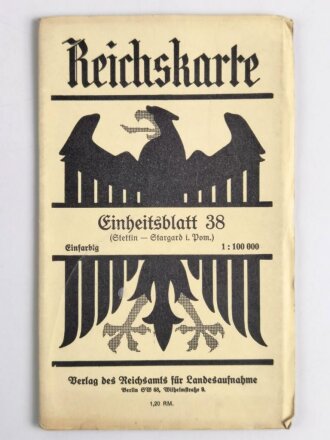 Reichskarte, Einheitsblatt 38, Stettin - Stargard i. Pom.