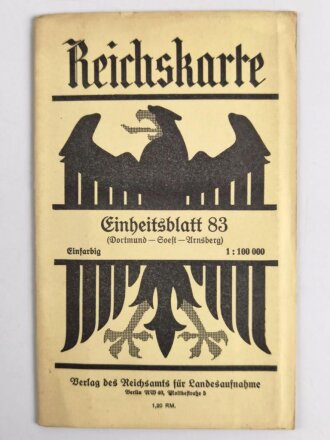 Reichskarte, Einheitsblatt 83, Dortmund - Soest - Arnsberg