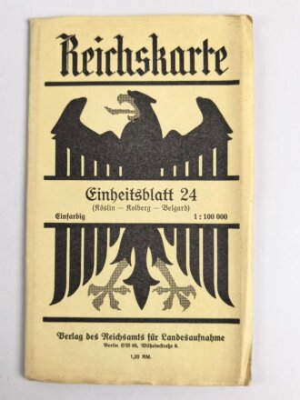 Reichskarte, Einheitsblatt 24, Köslin - Kolberg -...