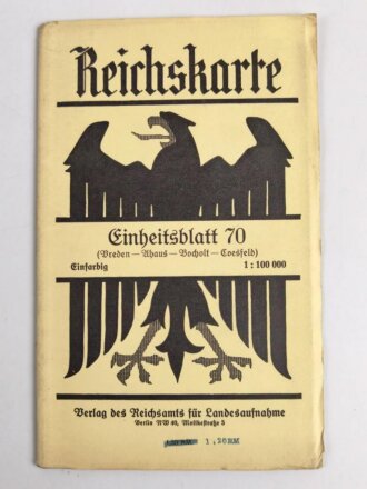 Reichskarte, Einheitsblatt 70, Vreden - Ahaus - Bocholt -...