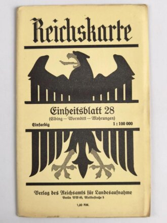 Reichskarte, Einheitsblatt 28, Elbing - Wormditt - Mohrungen