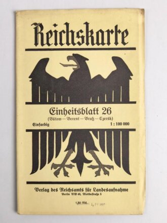 Reichskarte, Einheitsblatt 26, Bütow - Bewrent -...
