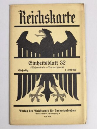 Reichskarte, Einheitsblatt 32, Wesermpnde - Bremerhaven