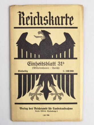 Reichskarte, Einheitsblatt 31b, Wilhelmshaven - Aurich