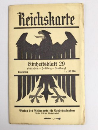 Reichskarte, Einheitsblatt 29, Allenstein - Heilsberg -...