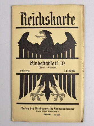 Reichskarte, Einheitsblatt 19, Eutin - Lübeck