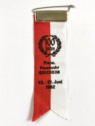 Feuerwehr, Abzeichen Freiwillige Feuerwehr Sinzheim zur 100 Jahrfeier 12. - 21. Juni 1982
