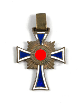 Miniatur, Ehrenkreuz der Deutschen Mutter ( Mutterkreuz ) in Bronze, Größe 16 mm