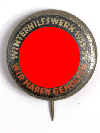 Winterhilfswerk 1933-34, Blechabzeichen " Wir haben geholfen"