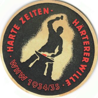 Winterhilfswerk Türplakette 1934/35 " Harte...