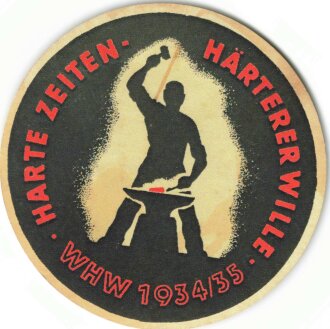 Winterhilfswerk Türplakette 1934/35 " Harte...