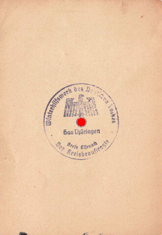 Winterhilfswerk, Türplakette Januar 1939 , 75x105mm,...