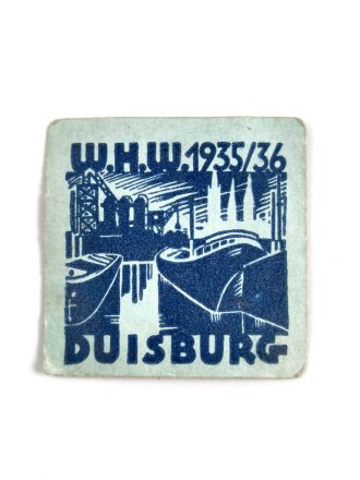 Winterhilfswerk, Papierbeleg "WHW 1935/36 Duisburg" 35 x 35mm