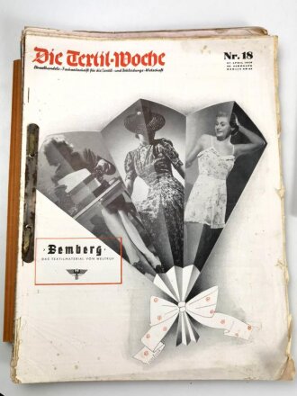 37 Ausgaben " Die Textil Woche" Alle von 1940,...