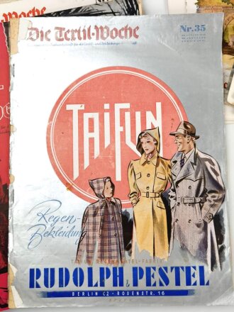 37 Ausgaben " Die Textil Woche" Alle von 1940, zum Teil eingeheftet. Jeweils nicht auf Vollständigkeit geprüft
