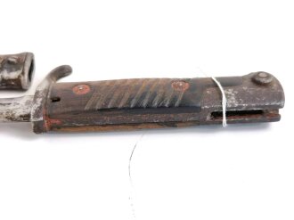 1.Weltkrieg, Seitengewehr 14 lang mit Stahlblechscheide. Preussische Abnahme von 1903. Zusammengehöriges Stück, gereinigt