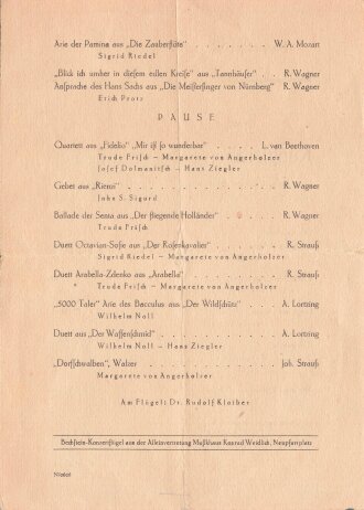 NSDAP Kreisleitung Regensburg, Künstlerabend zu Gunsten des Kriegs-Winterhilfswerkes 1942/43