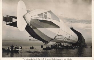 Vorkriegs Luftschiffe: LZ6 beim Einbringen in die Halle. Kauffoto 10 x 15cm