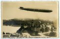 Ansichtskarte "Schwerin, Graf Zeppelin über Schloß und Schloßgarten am 22.6.1930"
