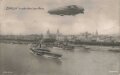 Ansichtskarte "Zeppelin in voller Fahrt über Mainz"