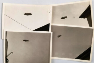 4 Fotos " Schwab" Luftschiff über Darmstadt, datiert 1965, je 8 x 10,5cm