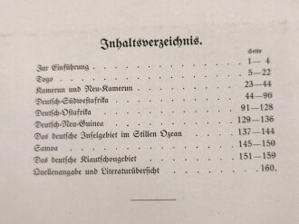 "Deutschlands Kolonien" von W.Scheel. Stark gebraucht, Einband innen verschmiert