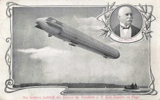 Ansichtskarte "Das lenkbare Luftschiff des general der Kavallerie Graf Zeppelin im Fluge"