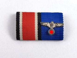 2er Bandspange, Eisernes Kreuz 2. Klasse und  Adlerauflage für die Dienstauszeichnung Wehrmacht 4 Jahre, Breite 29 mm
