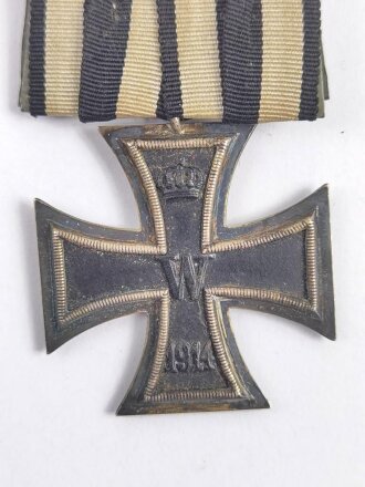 1. Weltkrieg, Eisernes Kreuz 2. Klasse 1914 an Einzelspange, Hersteller im Bandring dieser aber nicht lesbar