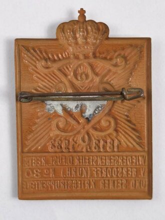 Blechabzeichen, Wiedersehenstreffen fürs Regiment V. Gersdorf und seiner Kriegstruppenteile 1913 - 1933