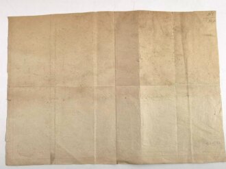 Ungarn, Urkunde zum Militärabschied 1883 ? Maße 30 x 44cm, mehrfach gefaltet